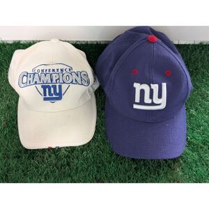 Y2K NFL NY Giants Hats Y2K One Size Fits All Bundle of 2